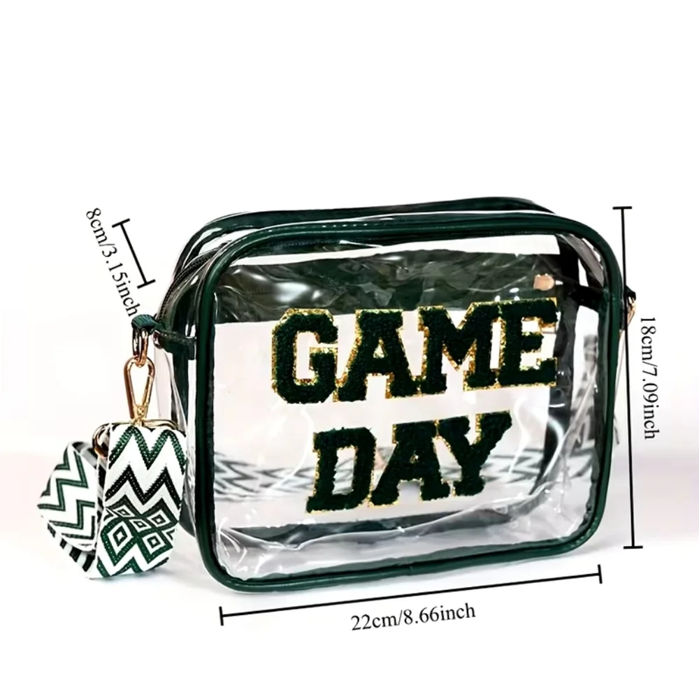 Game Day Stadium Clear Bag Purse~Black
